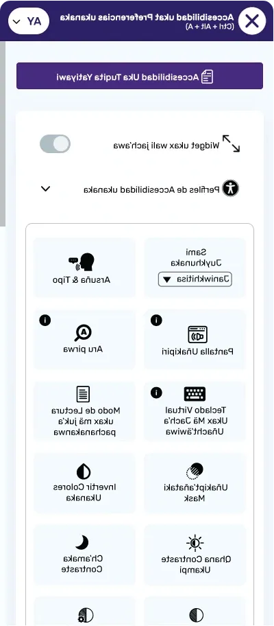 aymara accessibility toolbar