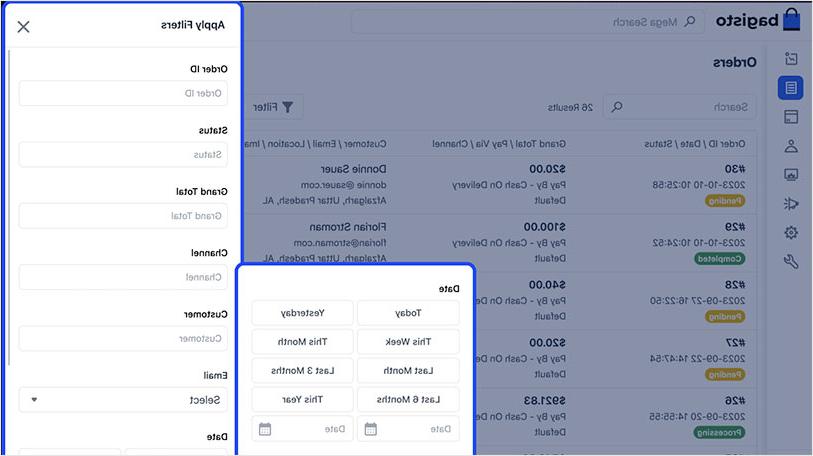 Screenshot 1 of bagisto 2.0 dashboard report