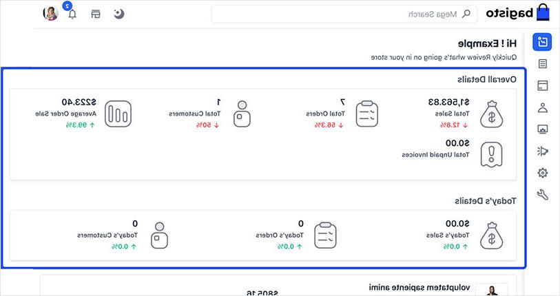 Screenshot 2 of bagisto 2.0 dashboard report