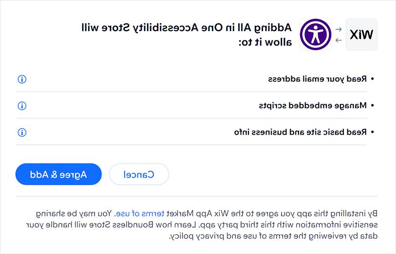 Agree and Add All in One Accessibility Plugin on Wix