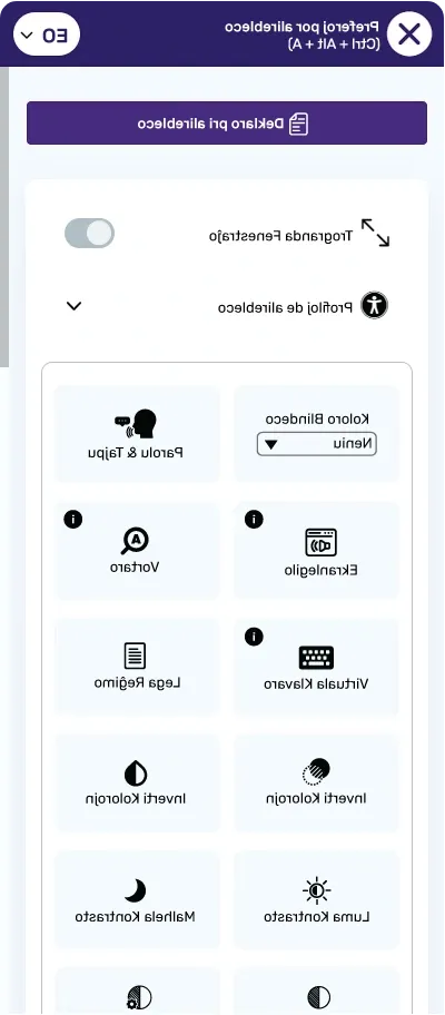 esperanto accessibility toolbar