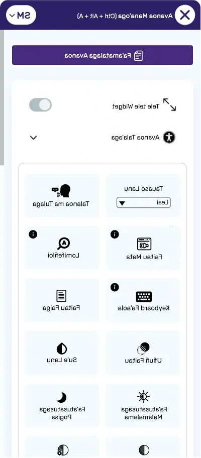 samoan accessibility toolbar