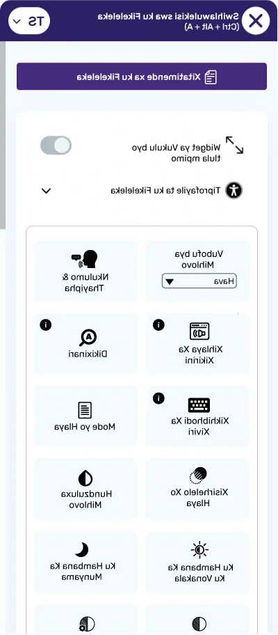 tsonga accessibility toolbar